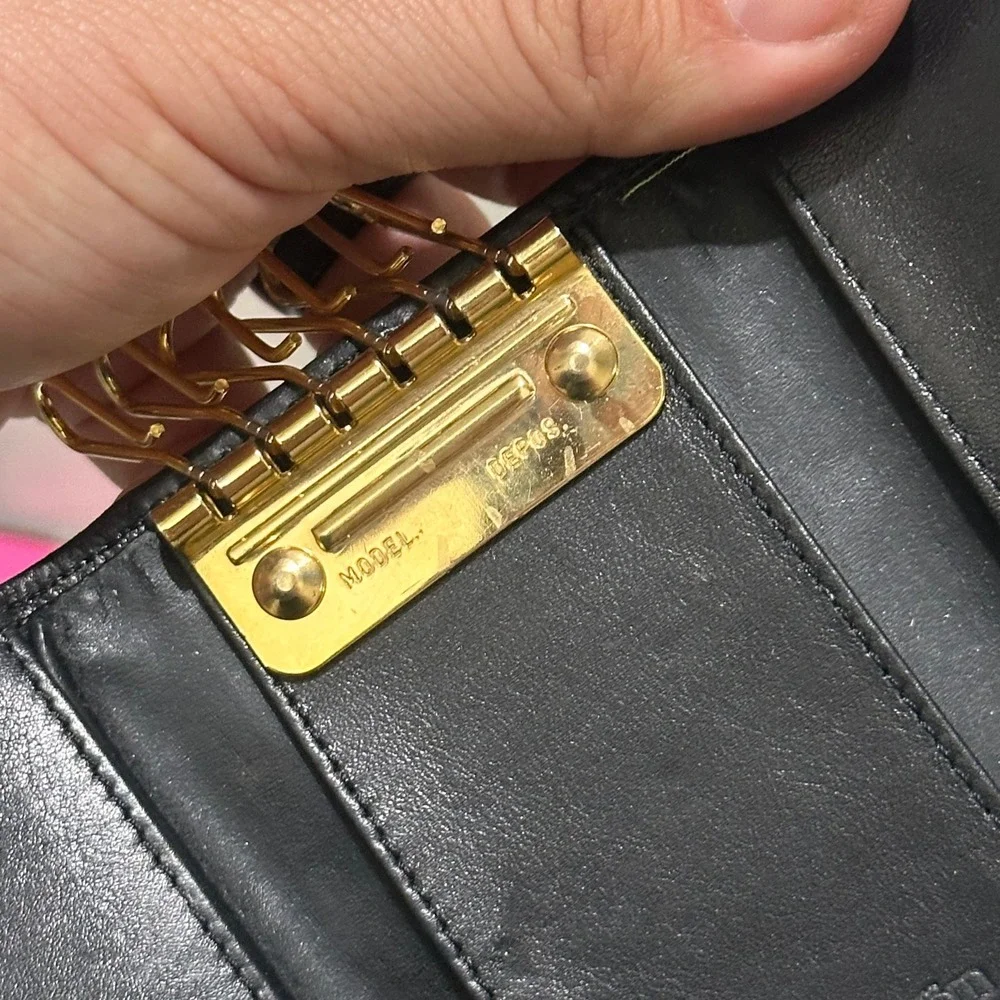 Mila Schon Black Leather Key Holder Case Wallet